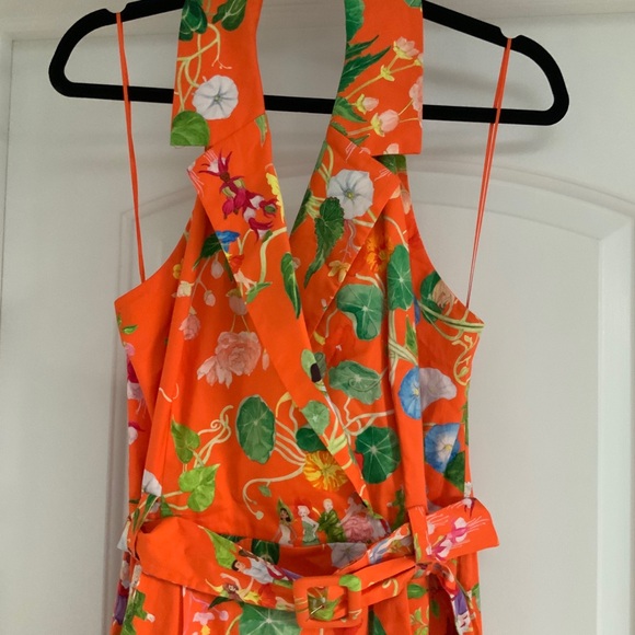 Rachel Antonoff Orange Floral Halter Dress - Picture 3 of 8